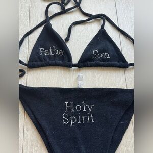 Black Bikini with Rhinestone Text by Praying